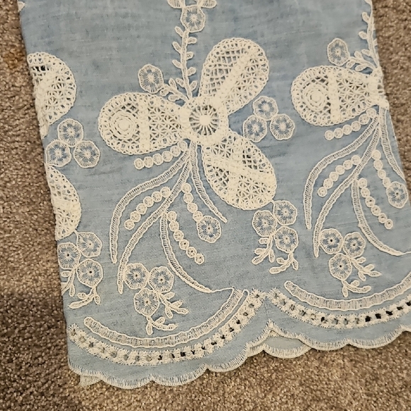 Women's Light Blue Lace Hem Jeans - Picture 5 of 10